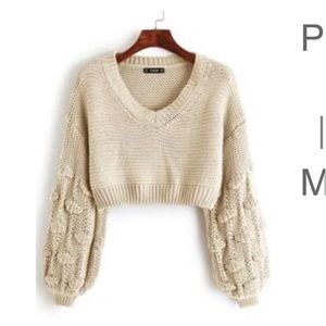 Shein Cropped Pom Pom Sweater